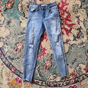 Mid Rise Distressed Jeans